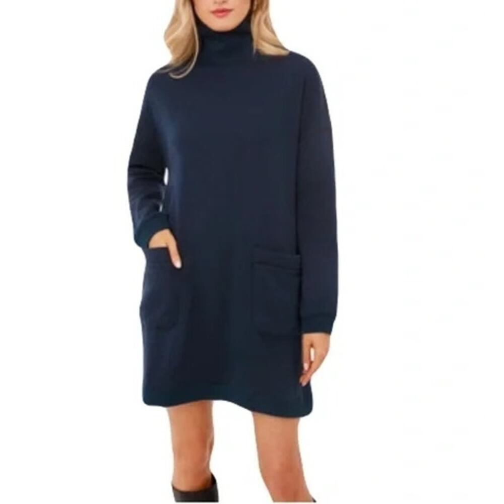 Pomander Place Tuckernuck Porter Mock Turtleneck Navy Swearshirt Mini Dress